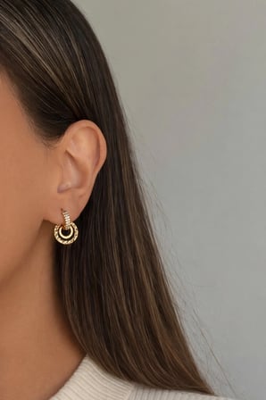 Çelik Gold Tasarım Lauren Küpe -kararma yapmaz-
