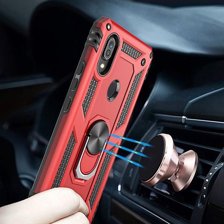 Gpack Samsung Galaxy M10s Kılıf Vega Standlı Yüzüklü MıknatıslıNano Glass