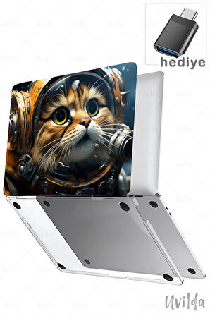 MacBook Air 15 A3114 A2941 uyumlu Nefes-2 Msoft Ultra HD Astronot Kedi