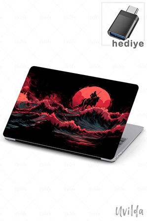 MacBook Air 13.3 A2337 A2179 A1932 uyumlu Nefes-11 Kapak Msoft Kızıl Dalgalar