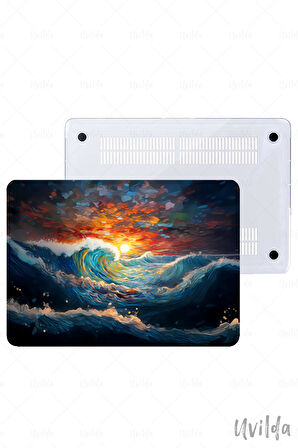 MacBook Pro 13 A2338 A2289 A2251 A2159 A1989 A1708 A1706 uyumlu Derin 4 UV Msoft PVC Gün Dalgalar