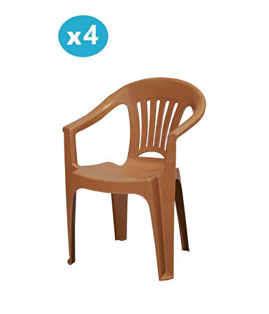 Omnipazar MT-GF141 Zaffiro Plastik Bahçe Balkon Sandalye 4'lü Set 