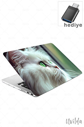 MacBook Pro 16 A2485 uyumlu Nefes-24 Kapak Msoft Beyaz Pamuk Kedi