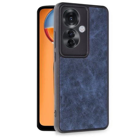 Oppo Reno 11F Kılıf Aras Deri Kapak - Lacivert