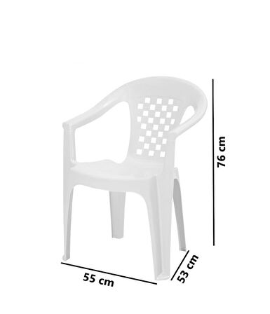 Omnipazar MT-GF147 Argento Plastik Bahçe Balkon Koltuk Sandalye 4'lü Set 