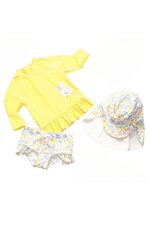 Petityu UPF50+ Güneş Korumalı Mayo Sarı Renk