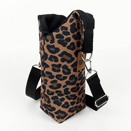 Woodycord El Yapımı U Model Leopar Desen Matara Termos Kılıfı  iceflow 0,89