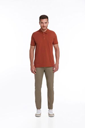 Kiremit Regular Fit %100 Pamuk Polo Yaka Tişört | 3XL