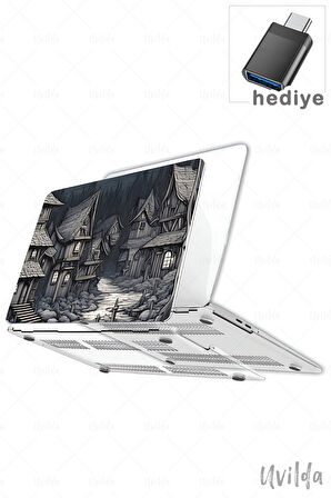 MacBook Pro 14 A3401 A3185 A3112 A2992 A2918 A2779 A2442 uyumlu Derin 8 HD Msoft Koruma Ahşap Kasaba