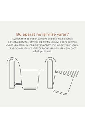 Omnipazar KRS-249 Dekoratif Plastik Pera Askılı Balkon Saksı 3.2 Litre