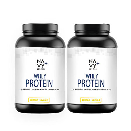 Navy Plus Nutrition 2 Adet 2300 Gr Whey Protein Tozu Muz Aromalı