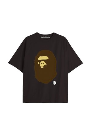 UNİSEX Bay Bape Desenli Siyah Yazlık T-shirt