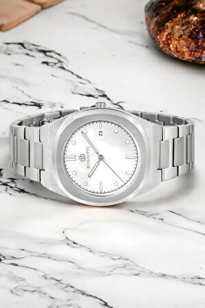 Bigotti BG.1.10164.4 Erkek Kol Saati Gümüş-Beyaz Renk Çelik Kasa&Kordon+Bileklik Hediye ZMB010