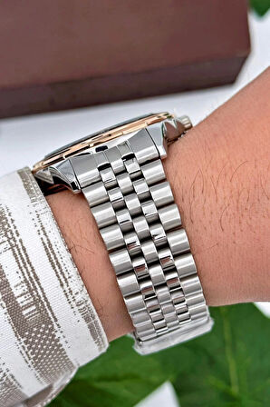 Bigotti Milano Luxury Erkek Kol Saati Gümüş-Rose Çelik Kordon Çelik Kasa Fonksiyonlar Aktif zmb008