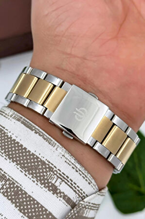 Bigotti Milano Luxury Erkek Kol Saati Gold-Gümüş Çelik Kordon Çelik Kasa Fonksiyonlar Aktif zmb007