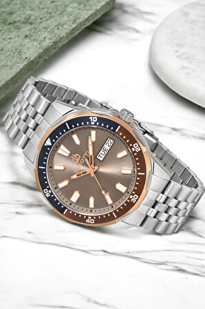 Bigotti Fonksiyon Erkek Kol Saati Gümüş-Rose Renk BG.1.10320.3 Çelik Kasa&Kordon+Bileklik Hediye ZMB012