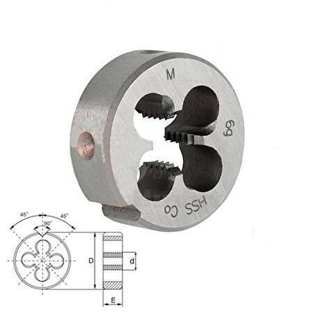 VÖLKEL M4X0.5 PAFTA DIN223, İNCE DİŞ
