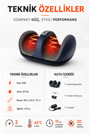 Rlx10 Isıtmalı Ayak Ve Bacak Masaj Aleti Ayak Masaj Cihazı