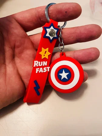  Captain America Silikon Figürlü Anahtarlık – Marvel Kaptan Amerika Çanta & Araba Süsü