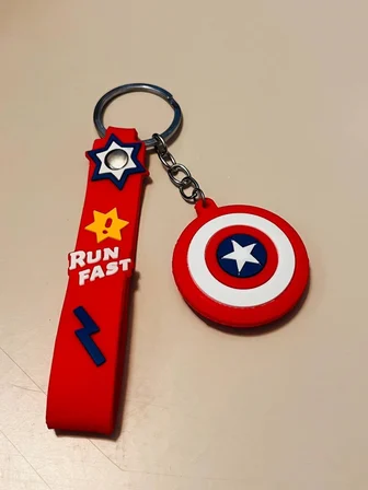  Captain America Silikon Figürlü Anahtarlık – Marvel Kaptan Amerika Çanta & Araba Süsü