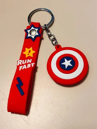  Captain America Silikon Figürlü Anahtarlık – Marvel Kaptan Amerika Çanta & Araba Süsü