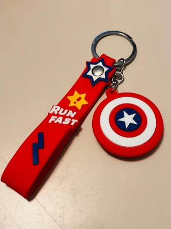  Captain America Silikon Figürlü Anahtarlık – Marvel Kaptan Amerika Çanta & Araba Süsü