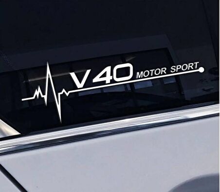 V40 Yan Cam Sticker Oto Kapı Çıkartma Tuning oto 20 cm x 7 cm yazı 547