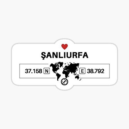 Şanlıurfa Gps Harita Sticker Oto Araba Yapıştırma 17CM yazı 488