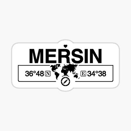 Mersin Gps Harita Sticker Oto Araba Yapıştırma 17CM yazı 283