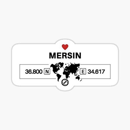 Mersin 2 Gps Harita Sticker Oto Araba Yapıştırma 17CM yazı 282