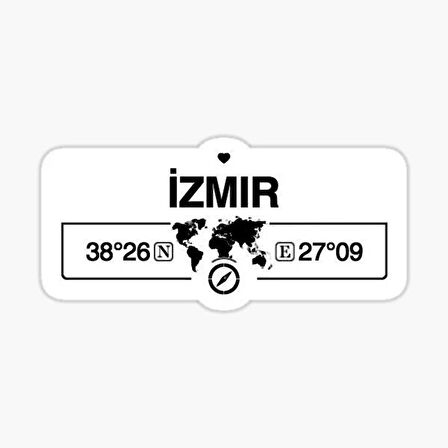 İzmir Gps Harita Sticker Oto Araba Yapıştırma 17CM yazı 236