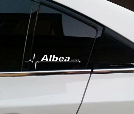 Albea Yan Cam Sticker Oto Kapı Çıkartma Tuning oto 20 cm x 7 cm yazı 117