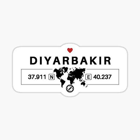 Diyarbakır Gps Harita Sticker Oto Araba Yapıştırma 17CM yazı 103
