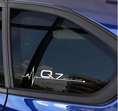 Q7 Yan Cam Sticker Oto Kapı Çıkartma Tuning oto 20 cm x 7 cm yazı 34