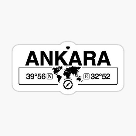 Ankara Gps Harita Sticker Oto Araba Yapıştırma 17CM yazı 16
