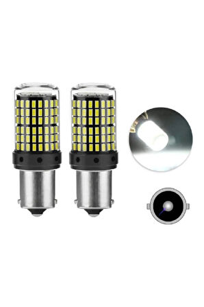 93 Tek Duy P21W Led BA15S 144 Ledli Ultra Güçlü Beyaz Işık (2 Adet)