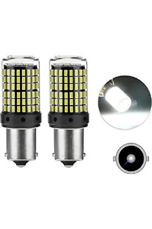 YENİLZD 93 Tek Duy Led P21W Ba15S 144 Ledli Beyaz 2 Adet