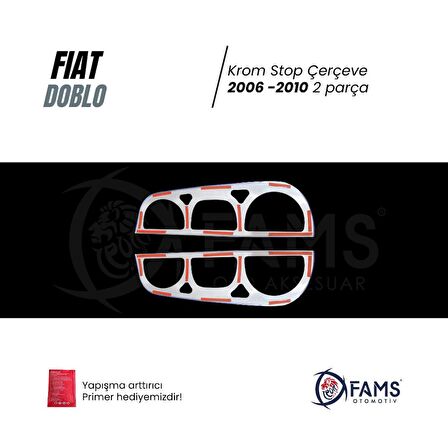 Fiat Doblo Krom Stop Çerçeve 2 Parça 2006-2010 Paslanmaz Çelik