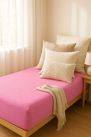 Tek Kişilik Düz Penye %100 Pamuklu Lastikli Çarşaf 100X200