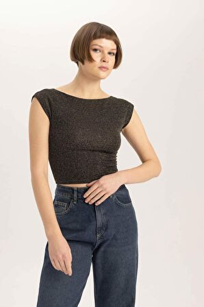 DeFacto Fitted Bisiklet Yaka Kısa Kollu Tişört C1018AX23WNGD1