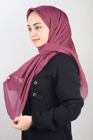 Düz Renk Bambu Kraş Eşarp - Desen-01 - Renk-22 -94