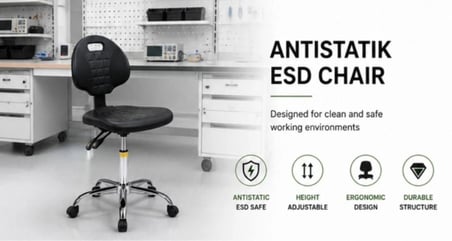 Profesyonel ESD Antistatik Çalışma Sandalyesi – Laboratuvar ve Elektronik Üretim İçin