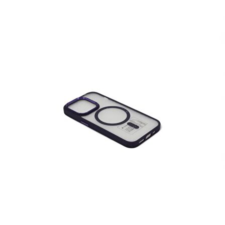 IPHONE 14 PRO KILIF SİLİKON ROOM MAGNETICSAFE  SERT KAPAK DERİN MOR
