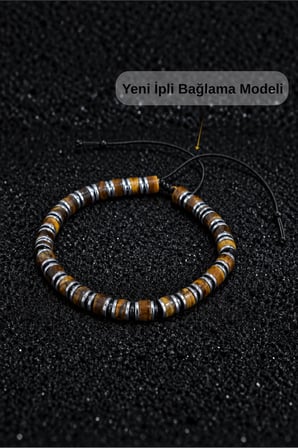 Sertifikalı Akik Taşı Ve Hematit Erkek Doğal Taş Hediye Bileklik,bijuteri Erkek Bileklik