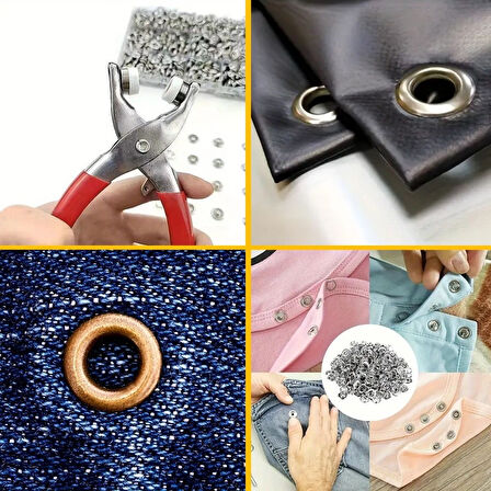 By Nevser® 200 adet Paslanmaz Çelik Çıtçıt ve Pense Seti Metal Çıt Çıt Makinesi
