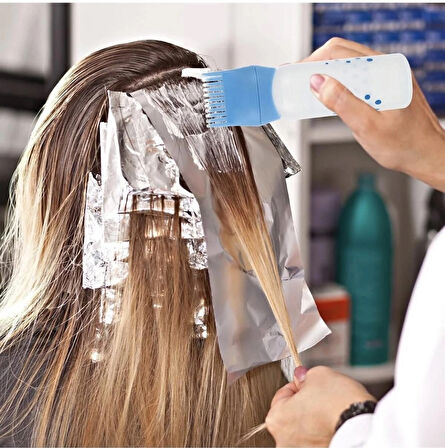 Pratik Saç Boyama Şişesi Saç Bakım Yağı Uygulama Tarağı Saç Diplerine Uygulama Aparatı