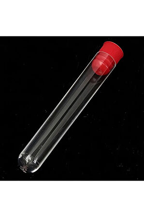 Deney Tüpü 16 x 100 Mm / Plastik (10 Adet) - Dibi Yuvarlak Kapaklı