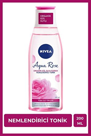 Nivea Aqua Rose Organik Gül Suyu İçeren Nemlendirici Tonik 200ml, Nemlendirici, Gözenek Arındırıcı