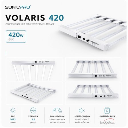 Sonicpro Volaris 420 Bitki Yetiştirme Kiti Tam Spektrum LED Aydınlatma 420W