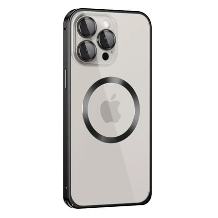 Joko Apple iPhone 15 Pro Max Kılıf Metal Bumper Magneticsafe Kapak - Siyah